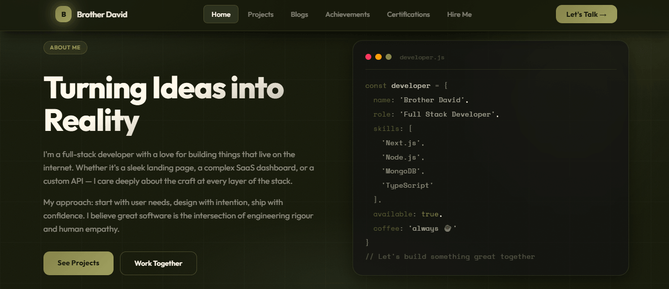 Fullstack — Developer Portfolio Template