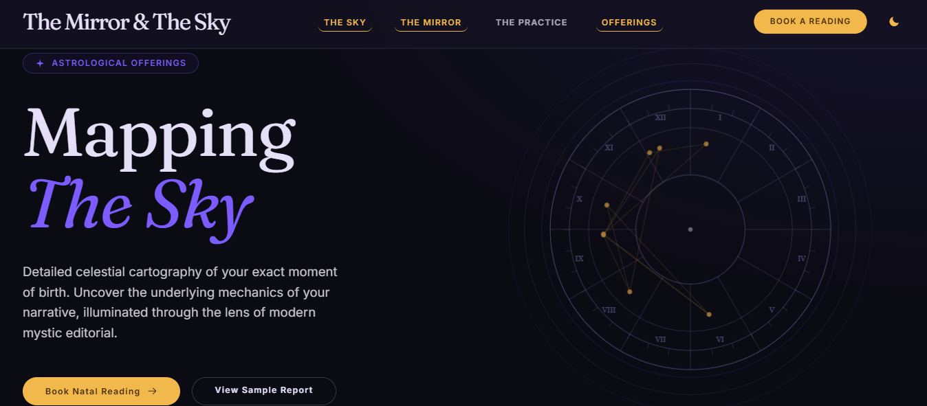The Mirror & The Sky — Astrology & Wellness Practice Template