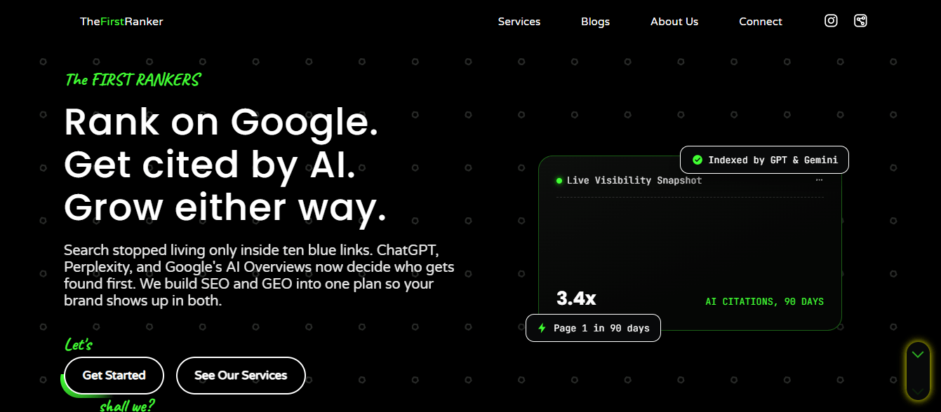 Ranker — SEO & GEO Agency Website Template